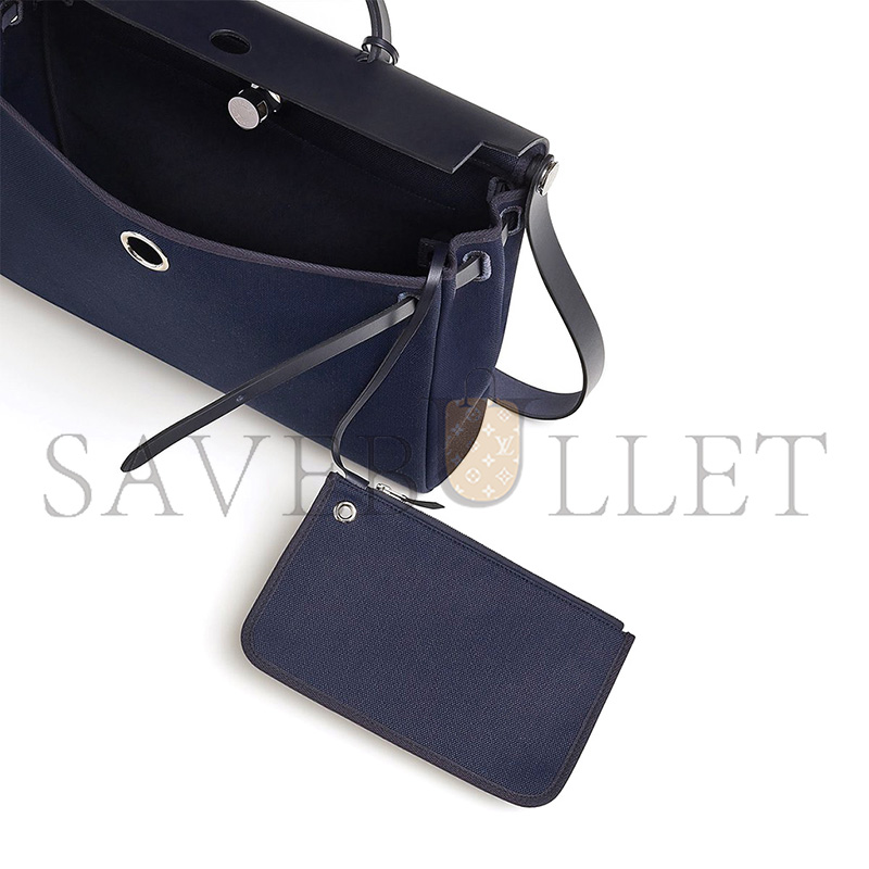 HERMES MASTER BLEU INDIGO HERBAG MESSENGER 39 BAG H084489CKAC (39*28*9cm)